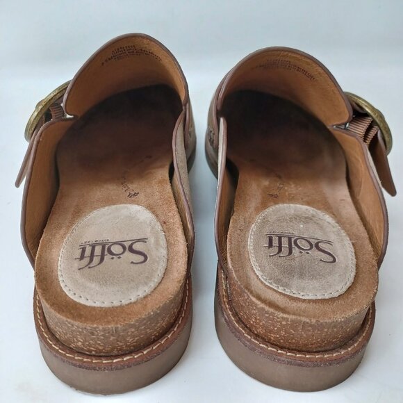 SOFFT Clog Mule Billie Slip On Slide Cashmere Suede Brown Leather Womens 9.5 - Picture 9 of 16